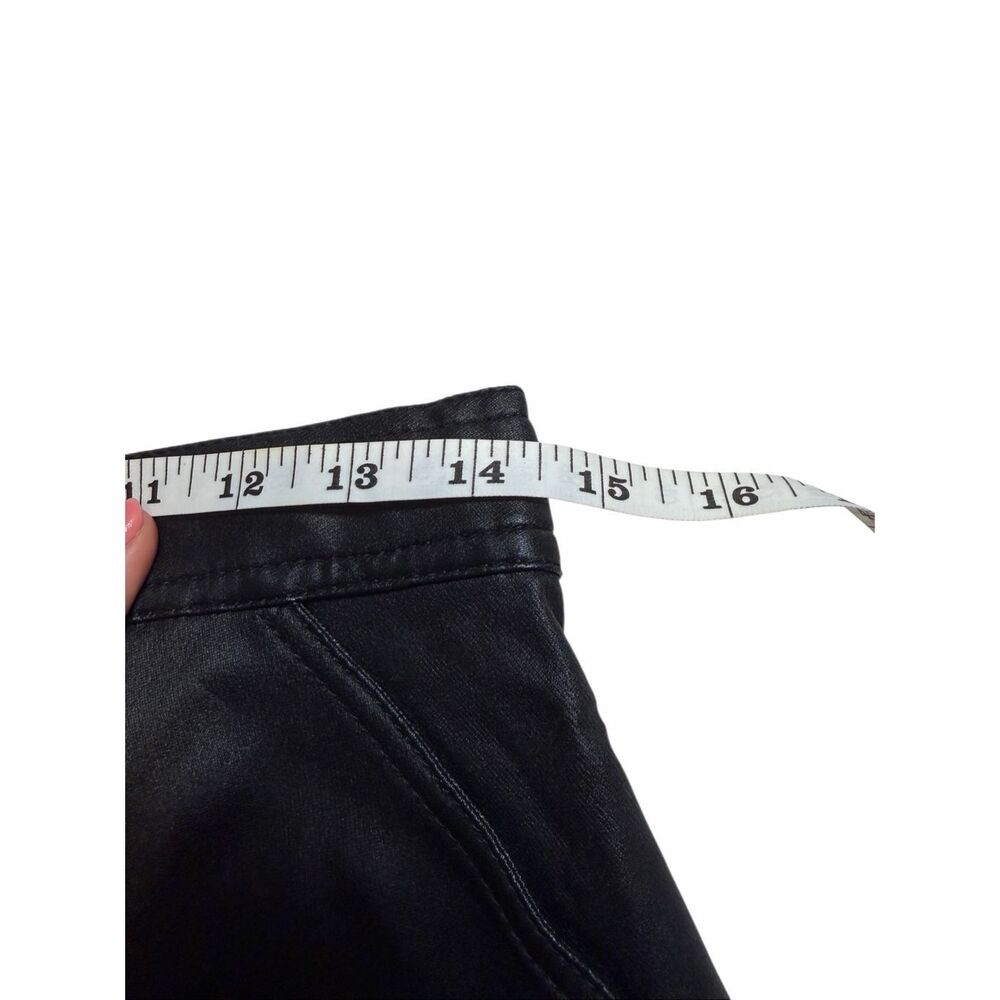 Unique Vintage Vegan Leather A-line Skirt Full Circle Buttons Pockets Medium - Picture 6 of 7